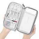 Portable Small Travel Bag Organizer,BUBM Electronics Accessories Bag Cable Bag Memory Card Battery Storage Mobile Disk Bag Case (Gray)