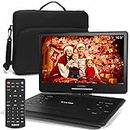 16.9" Portable DVD Player with 14.1" Large HD Screen,High Volume Speaker,with Extra Carrying Bag,Supports 6 Hours Built-in Battery and USB/SD Card/Sync TV [Not Support Blu-Ray]……