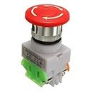 10A 660V IP55 Red Green Mushroom Self-Locking Emergency Stop Push Button Pushbutton Switch LAY7 PBCY090 LAY37 2-Pack (Red)