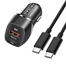 Fast Car Charger (USB C + USB A) and Cable for Samsung Galaxy S22/S21/S20/S22+/S23/A53/A52/A42/S21+/S22 Ultra/S21 FE/S20 FE/A13/A32,Google Pixel 7 6 Pro 5 4