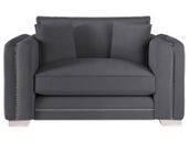 ScS Regency Pluto Grey 5 Fabric & Chrome Feet Snuggler Chair RRP £1549