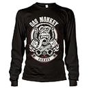 Fast N' Loud Officially Licensed Gas Monkey Garage Pistons & Flames Long Sleeve T-Shirt (Black), Small