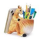 Pen Pencil Holder with Phone Stand, Cute Kangaroo Office Decor Desk Organizers and Accessories for Women, Aesthetic Office Organization and Storage Supplies for Desk Funny Teacher Appreciation Gifts