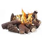 10-Piece Ceramic Wood Set, Decorative Wood for Bio-Ethanol and Gas Fireplaces