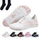 Hike Footwear Barefoot, Minimalist Trail Running Barefoot Shoes, Barefoot Shoes Women Wide Toe Box (White,38)