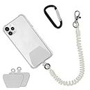 Doormoon Phone Tether with Patch, Universal Straps 2 Pcak Anchor for Skiing Kayaking Fishing Paddles Anti-Drop Lanyard Compatible for iPhone Samsung Pixel Most Smartphones (Transparent)