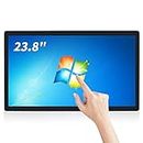 TouchWo 23.8 inch Touch Screen All-in-One PC Monitor, Intel i7, 8GB RAM, 256G SSD, 16:9 FHD 1080P, Windows 10, Smart Board for Classroom, Meeting & Game, USB, VGA & HD-MI Monitor, TWTD238WC, Black