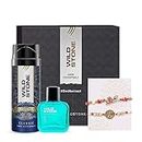 Wild Stone Rakhi Gift Hamper for Brother with Classic Cologne Deodorant 225ml and Edge Perfume 30ml with 2 Rakhi