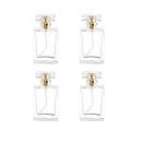 Glass Empty Perfume Bottle Refillable 4 Pack Clear Travel Perfume Spray Atomizer Bottle 50ml Perfume Fine Mist Spray Bottle Perfume Bottle Atomizer Container (Square 50ml-4PCS)