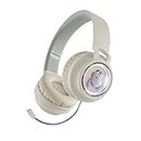 Girls Cute Bluetooth Headphone, Over Ear Gaming LED Foldable Headset with Microphone Support 3.5mm AUX & TF Card, for Girls & Kids Milk White