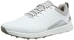 Skechers Men's Elite 4 Victory Spikeless Golf Shoe, White/Grey, 11