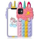 Besoar Case for iPhone 11 Silicone Color Cover Cute Fidget Aesthetic Pretty Stylish Kawaii Soft Cover Unique Design Cool Fun Funny Cases for iPhone 11 6.1" Fashion Pretty Women Girls Teen