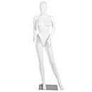 TANGZON 177cm Female Mannequin Full Body Manikin, Head and Arms Rotatable, Clothes Display Model with Metal Base & Calf Pin, for Shop Window Dressmaker (with Face)