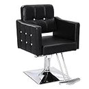 OmySalon Hair Salon Chair Hydraulic Barber Chair for Home Barbershop Black, Braiding Chair for Hair Stylist Heavy Duty, Styling Hairdressing Beauty Spa Equipment