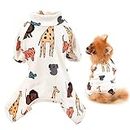 SMALLLEE_LUCKY_STORE Pet Clothes Cute Cartoon Puppy Cotton Pajamas Pjs for Small Medium Dogs Cats Pyjamas Indoor Jumpsuit Sleepwear Outfits for Yorkie Chihuahua