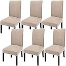 GoodtoU Chair Covers for Dining Room Set of 6, Stretch Parson Chair Slipcover Removable Washable Chair Protector for Home/Restaurant/Banquet,Funda para Sillas de Comedor(Sand, Set of 6)