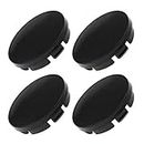 EMSea 4Pcs 46MM Inner Dia. Car Auto Wheel Center Caps Front & Rear Hub Covers Black ABS for Vehicle Replacement Accessories