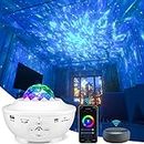 Galaxy Projector, WiFi Star Projector with Alexa Google Assistant Voice Control, Waves Nebulae Star LED Night Light Projector, Remote APP Timer Music Player Ceiling Projector for Kids Adult Bedroom