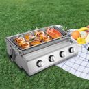 Griglia barbecue commerciale a gas cucina esterna con griglia in acciaio inox 4 fuochi