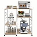 SDHYL Coffee Bar, 35 inch Bakers Rack Microwave Stand with 4 Storage Shelves, Kitchen Shelves Organizers Bakers Racks with Storage, Microwave Table Coffee Station Table for Home Kitchen Bathroom