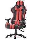 bigzzia Gaming Chair video game chair - Gamer Chairs with Lumbar Cushion + Computer Chair Headrest Height Adjustable Gaming Chair Office Chair for Adults Girls Boys Upgraded Version (Red)