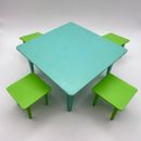 Vintage USSR Games Kids Puppets Plastic Set of Kitchen Furniture Table 4 Chairs