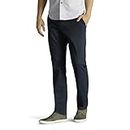 Lee Men's Extreme Motion Flat Front Slim Straight Pant, Navy, 38W x 29L