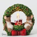 Christmas Wreath Ornament Mice Sleeping Light Up Candle Charming Tails 4041184