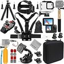 Gurmoir Accessories Kit with Waterproof Housing Case for Gopro Hero 12/Hero 11/Hero 10/Hero 9 Black, Full Essential Action Camera Accessory Set Bundles Compatible with Go pro 12 11 10 9 Camera(DT06)