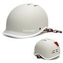 Exclusky Bike Helmet with USB Rechargeable Rear Light, Adult Cycle Helmet for Men Women, Adjustable Urban Commuter Helmet Bicycle Scooter Skateboard Helmet Size 56-61cm (Gray)