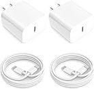 iPhone 14 13 12 11 Fast Charger, [MFi Certified] 2Pack 20W PD Type C Wall Charger Block with 6FT USB-C to Lightning Cables Compatible with iPhone 14/13/ 12/11/ XS/XR/X/ 8 Plus/iPad,White