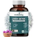 Vedabay Liver Detox Ayurvedic Supplement, Fatty Liver Medicine, Liver Cleanse Tablets for Men and Women, Milk Thistle and Dandelion Extract, 90 Tablets