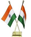THE FLAG SHOP Indian Criss-Cross Miniature Table Flags with A Square Base (Gold)