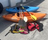 sun dolphin aruba 8 kayak lot of 2 with accessories 