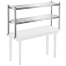 Yaocom 12" x 48" Stainless Steel Double Deck Overshelf for Prep Table Heavy Duty Commercial 2 Tier Shelf for Work Table in Restaurant Bar Kitchen Garage Home Hotel