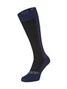 SEALSKINZ Unisex Waterproof Cold Weather Knee Length Sock, Black/Navy Blue, Large