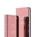 IMEIKONST Samsung Galaxy S6 Etui Bookstyle Miroir Makeup Smart View Stand Protecteur Housse Coque Etui à Rabat Coque pour Samsung Galaxy S6 Flip Mirror: Rose Gold QH