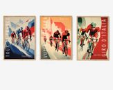 Juego de carteles de ciclismo regalos de ciclismo póster de bicicleta vintage ciclismo