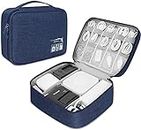 Styleys Electronics Organizer Travel Case, Water Resistant Cable Organizer Bag for Travel Essentials Gadget Organizer Pouch for All Small Gadgets, Power Bank, USB Cables, Adapters (Navy Blue S11005)