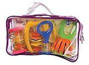 Halilit Baby Band Musical Instrument Gift Set. 4 Piece Musical Sensory set Includes a Rainboshaker, Clip Clap, Cage Bell, Baby Maraca and Clear Carry Case. Suitable for Boys and Girls 6 month +