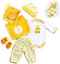 20-22 Inches Reborn Baby Dolls Clothes Yellow Outfit Newborn Babies Matching Clothing Accessories 5Pcs/Set