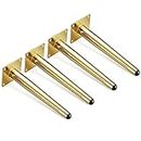 WUZMING Set Of 4 Metal Furniture Legs, Cone Furniture Support Legs Foot, Cabinet Legs, DIY Replacement, For Sofas, Desks, Bedside Table And Other Furniture Legs (Color : Gold, Size : 700mm)