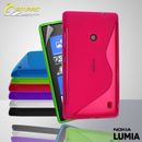 S Curve Gel Case+ Free Screen Guard for Nokia Lumia 520 Jelly Tpu soft cover