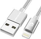 UNBREAKcable Lightning iPhone Charger Cable - [Apple MFi Certified] 3.3ft/1m Nylon Braided Apple Charger Lead USB Fast Charging Cable for iPhone Xs Max X XR 8 7 6s 6 Plus SE 5s 5c 5, iPad, iPod