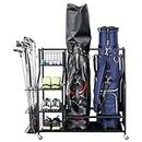 Mythinglogic Golf Storage Garage Organizer, Golf Bag Storage Stand and Other Golfing Equipment Rack, Extra Large Design for Golf Clubs Accessories
