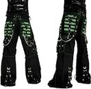 Women’s Extreme Bondage Concert Pants/Skater Gothic Punk Rocker Cyber Goth Steampunk Biker Pant(Small) /USA Black