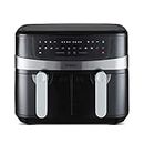 Tower T17088 Vortx Xpress Air Fryer - Oil Free Air Fryer - Dual Basket Electric Deep Fryer with Smart Finish Function, 2600W Power, 9L, Black