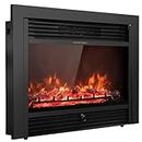 Giantex 28.5" Electric Fireplace Insert, Wall Recessed/Mounted, Freestanding Fireplace with Remote Control, 3 Color Adjustable Flames, 2 Modes Heat, 8 H Timer, 5 Brightness Settings, 750/1500W Heater