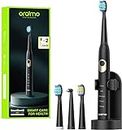 Oraimo Electric Toothbrush For Adults, Rechargeable Sonic Toothbrushes With 4 Toothbrush Heads, Power Toothbrush Holder, 3 Modes With Smart Timer, Fast Charge For 30 Days Use, Black