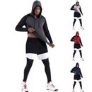 Men's Hooded Long Sleeved Fitness Wear Slim Fit Sports Clothes Running